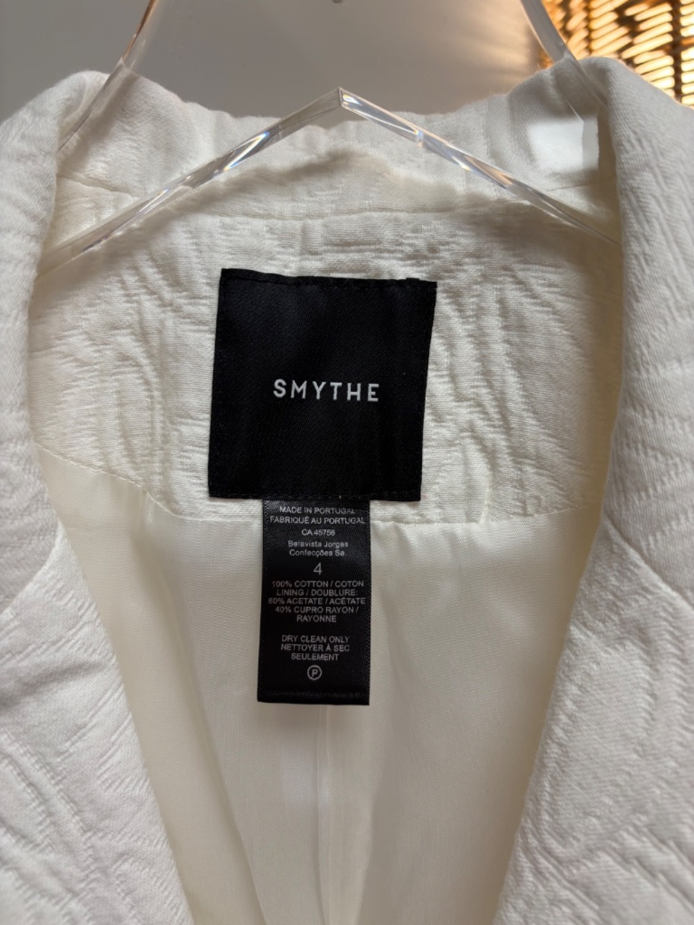 Smythe White Floral Matelassé Blazer - Picture 2 of 4